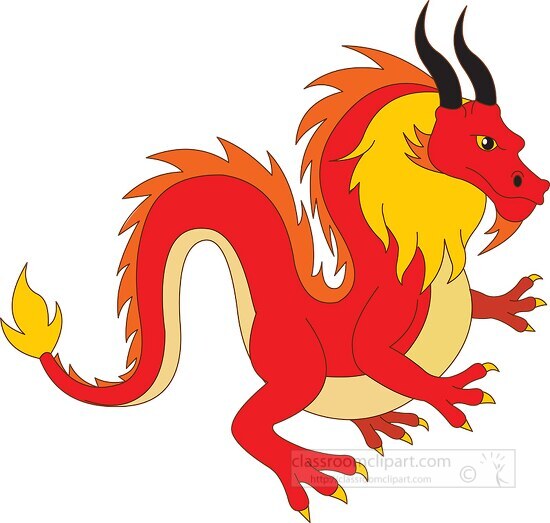 red yellow chinese dragon clipart