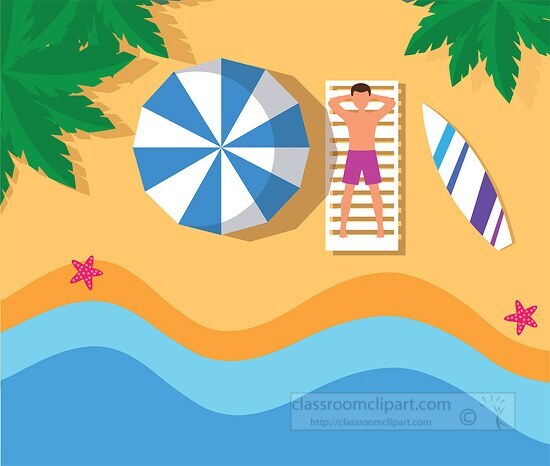 relaxing hanging out at the beach clipart