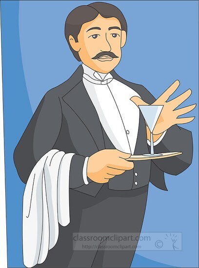restaurant waiter with drink tray