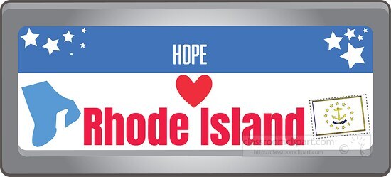 rhode island state license plate with motto clipart