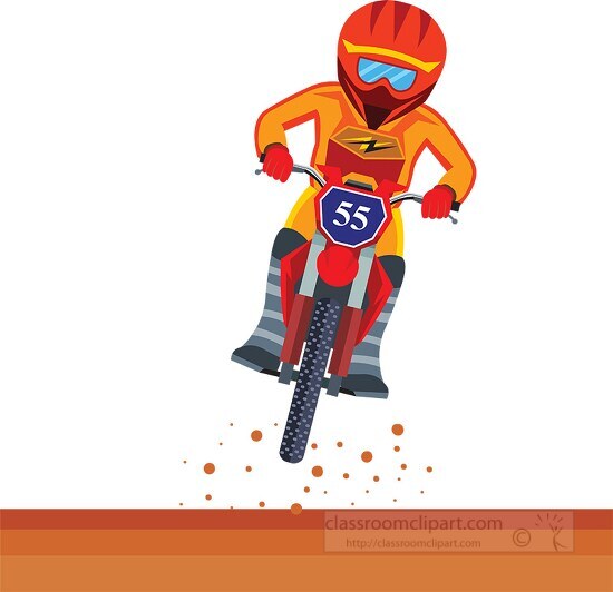 rider competing in dirt bike race clipart