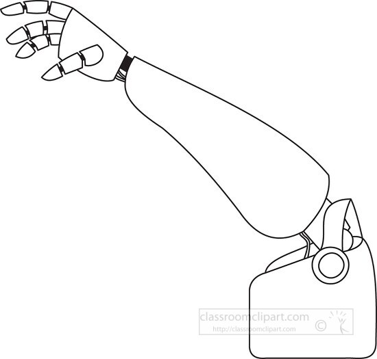 robotic_arm black outline clipart