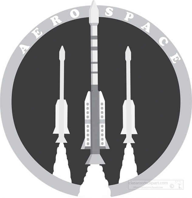 rockets launched into space icons and logo educational clip art 