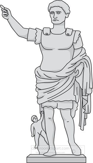 roman emperor augustus statue ancient rome clipart