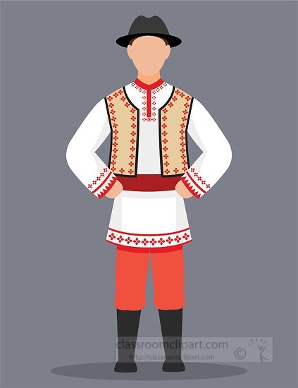 romania man wearing traditional clothing clipart