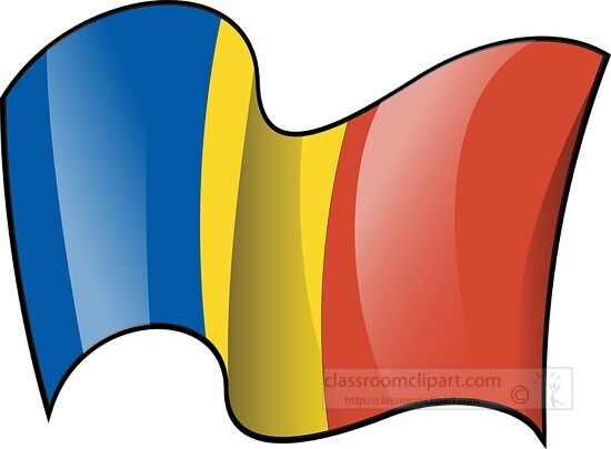 Romania wavy country flag clipart