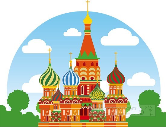 saint basil cathedral moscow russia clipart