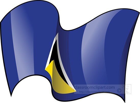 Saint Lucia wavy country flag clipart