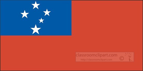 Samoa flag flat design clipart