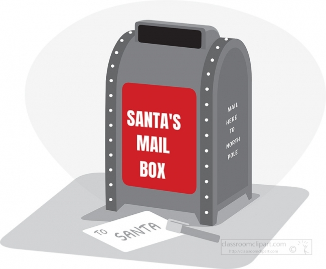 santa mailbox with letter to santa gray color