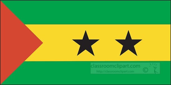 Sao Tome flag flat design clipart