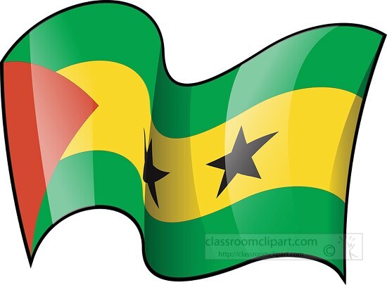 Sao Tome wavy country flag clipart