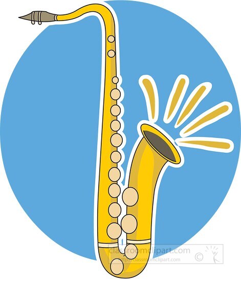 saxophone woodwind instrument blue background