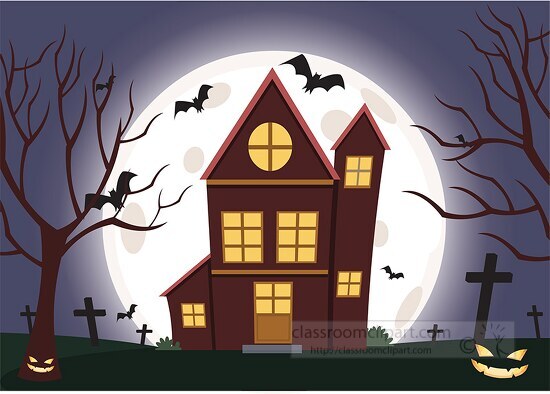 inside haunted house clipart