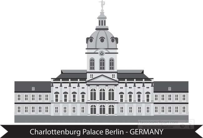 schloss charlottenburg palace in berlin germany gray color