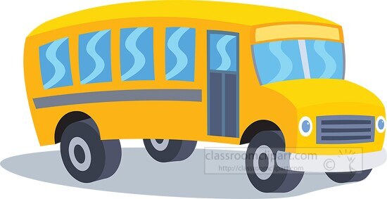 school bus cartoon style cliipart