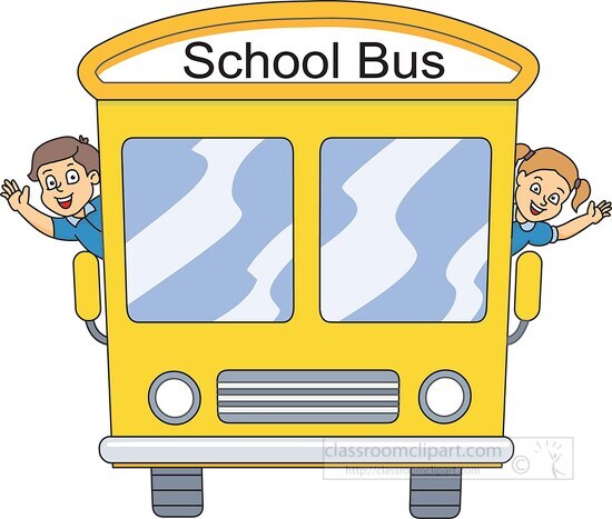 school bus kids clip art