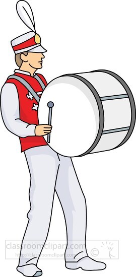 school marching band drummer clipart