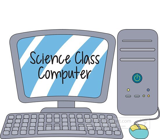 science class desktop computer clipart