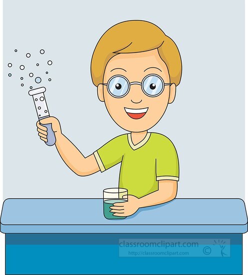 science student with test tube clipart