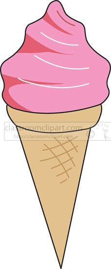 scope strawberry icecream in cone clipart