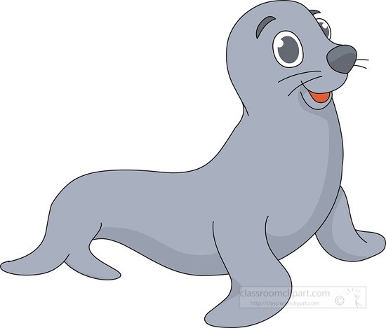 seal smiling cartoon clipart