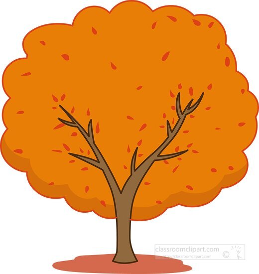 seasonal tree fall leaves clipart