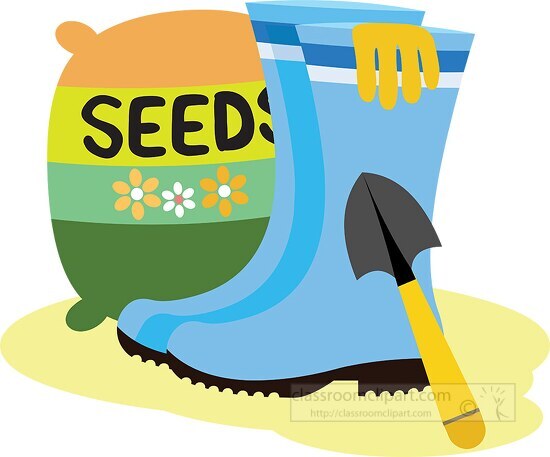 seed packet shoes tool gardening clipart