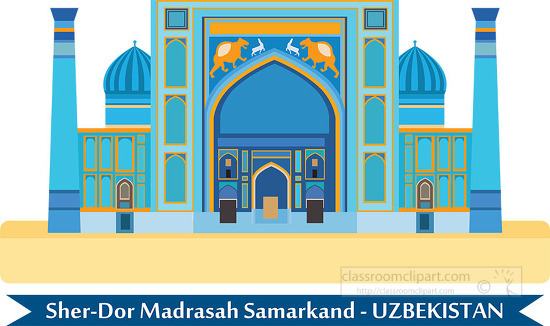 sher dor madrasah registan square city of samarkand uzbek