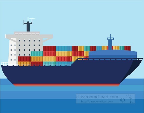 ship with cargo containers clipart