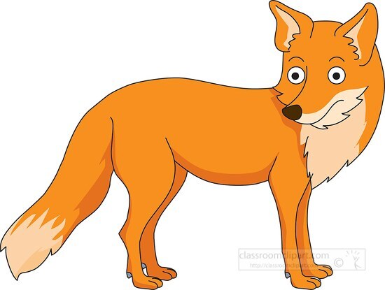 side view os fox standing clipart