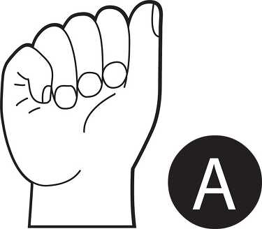 sign language letter a outline