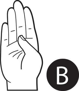 sign language letter b outline