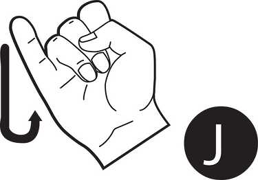 sign language letter j outline