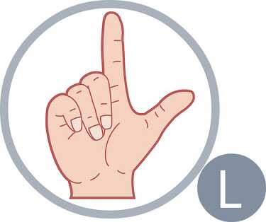 sign language letter l