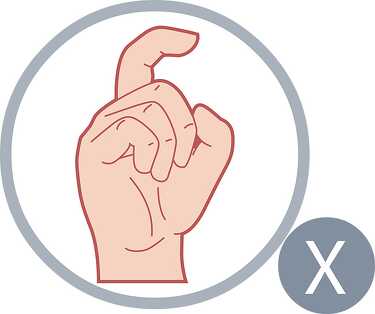 sign language letter x 2
