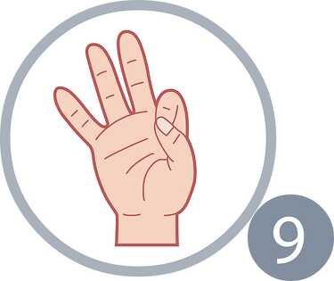 sign language number 9