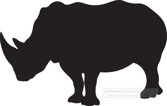 silhouette african rhinoceros clipart