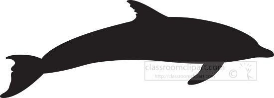 silhouette cutout of dolphin clipart