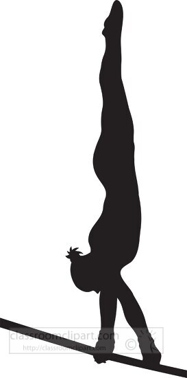 silhouette gymnast on uneven bars clipart