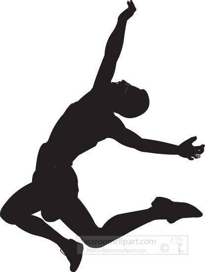 silhouette of athelete jumping clipart