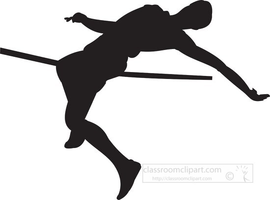 silhouette of athlete jumping over bar clipart