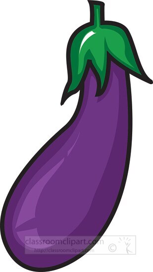 single purple eggplant clipart