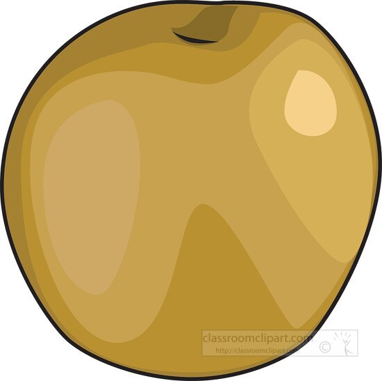single yellow apple clipart