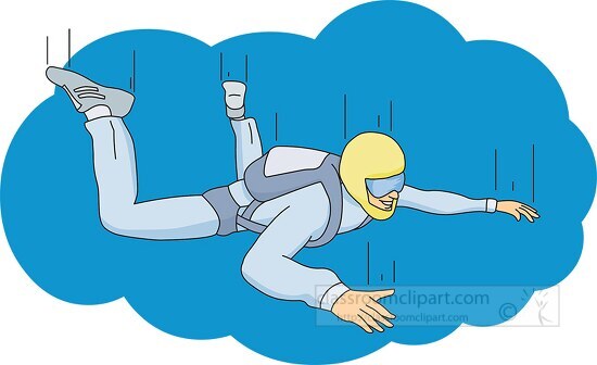 skydiver in freefall clipart