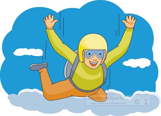 skydiving through the atmosphere clipart