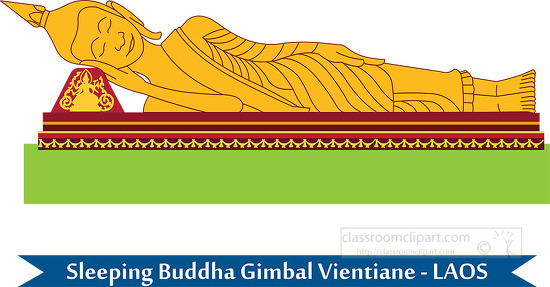 sleeping buddha gimbal vientiane laos clipart