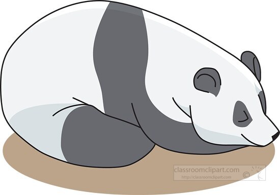 sleeping panda bear clipart