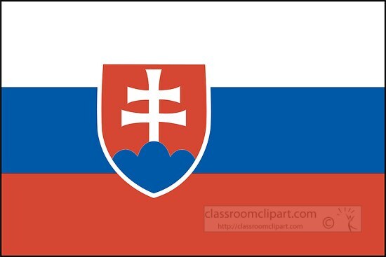 Slovakia flag flat design clipart