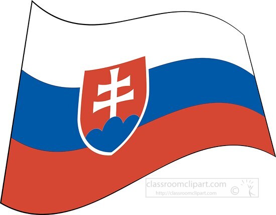 Slovakia flag flat design wavy clipart
